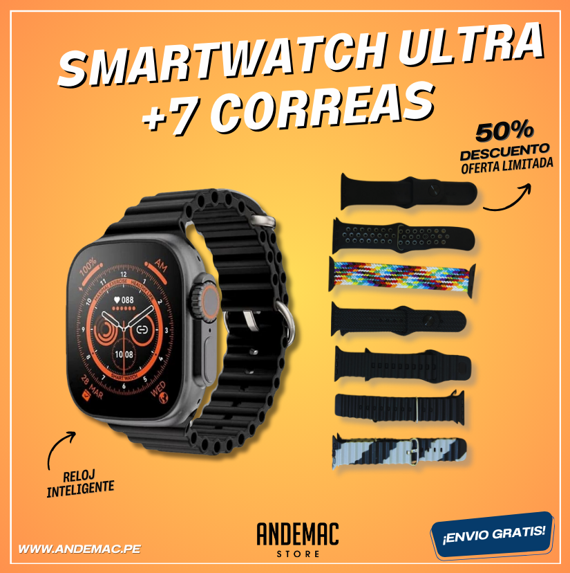 Combo SmartWatch Ultra + 7 Correas + AirPods Max