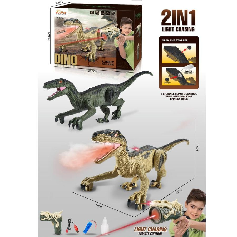 Velociraptor + 2 Controles (Remoto y Láser)