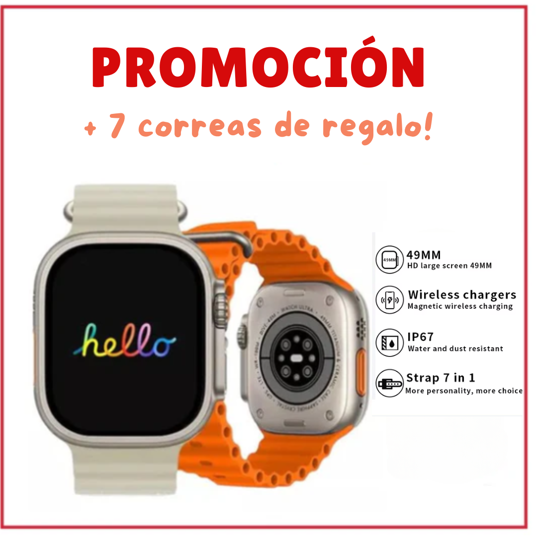 SMARTWATCH ULTRA + 7 CORREAS