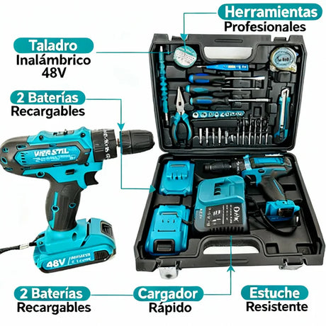 DrillMaster Pro™ - Kit Profesional  + 2 Baterías + 30 Accesorios