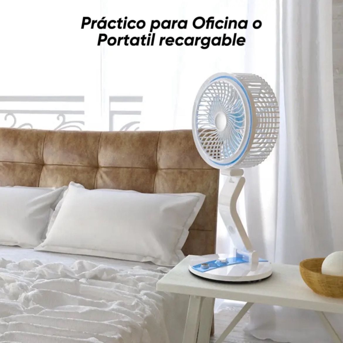 Ventilador Portatil y Oficina 4 en 1 con Linterna