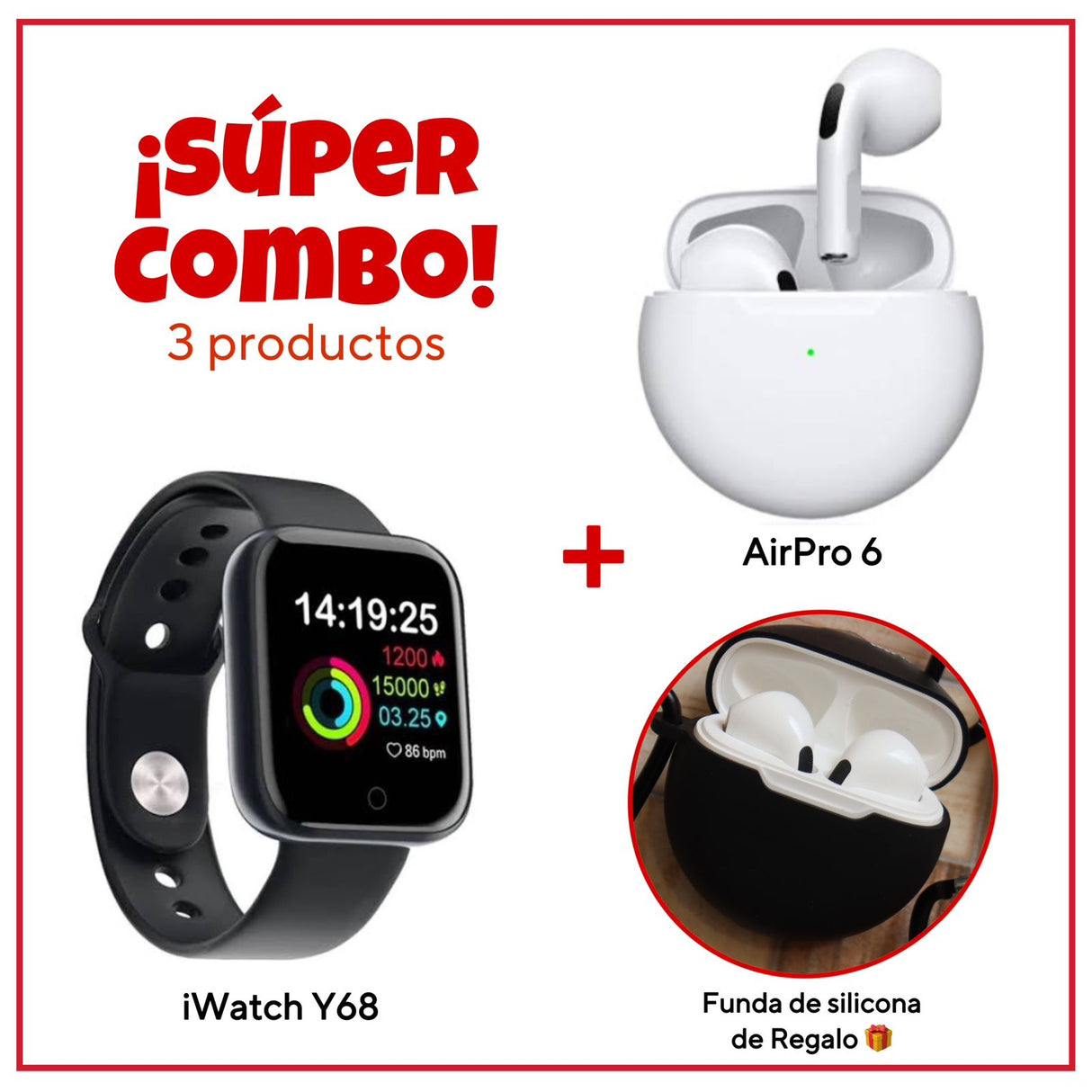 Super Combo de iWatch + AirPro 6 + Funda de regalo